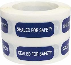 Sealed For Safety Labels 0.375 X 1 Inch 500 Total Adhesive Stickers On A Roll
