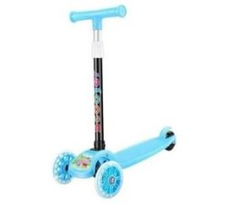 Folding Kids Scooter Tricycle Ride Toys With Flashing Light Wheels - Blue