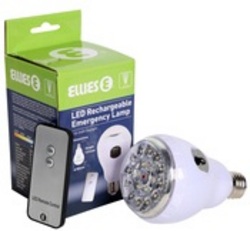 Ellies FLEDGE27 Screw Base Rechargeable LED Light With Remote Control