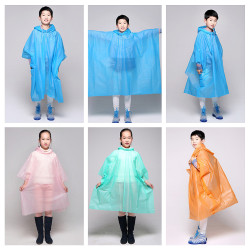 Children Kids Peva Waterproof Hooded Poncho Lightweight Cover Suit Wear Protect