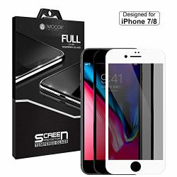 Mocoll Iphone 7 8 Privacy Full Screen Protector Tempered Glass Covers Shields Films Anti-peeking Shatterproof Touch Accurate 2.5D Black