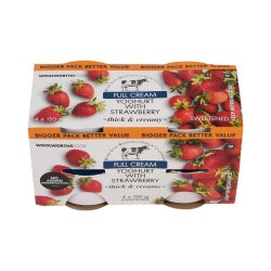 Full Cream Yoghurt With Strawberry 4 X 150 G