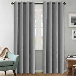 H.versailtex Blackout Room Darkening Curtains Window Panel Drapes - Grey Color - 2 Panels - 52 Inch Wide By 84 Inch Long Solid