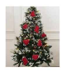 Christmas Tree Ornaments Stocking Decorations - 8PCS Christmas Stocking Tree Heart Star Holiday Party Decor