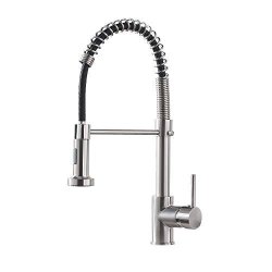Kitchen Faucet With Pull Down Sprayer Lead-free Single Handle Spring Kitchen Sink Faucet Brushed Nickel Kitchen Faucet 866081SN