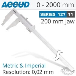 Accud Vernier Caliper Jaw Length 200MM 0-2000MM 0-80' AC127-080-11