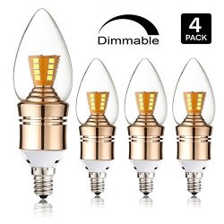 Non- Dimmable CRI80 LED Candle Bulbs,Clear Bent Tip. 10, Warm White lagposui 5w LED Candelabra Bulb/Candelabra led bulb 40W Equivalent E12 Base 400LM Chandelier