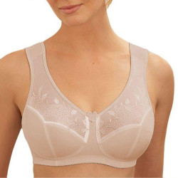 Women's Soft Cups Embroibered Wireless Full Coverage Minimizer Bra Size 34-44... - Beige03 Dd 38