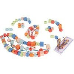 Wooden Lacing Beads 90 Piece