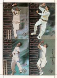 1996 Futera Cricket - Very Rare Uncut 1st Day Issue "frontliners" Foil Cards Fl1 To Fl4
