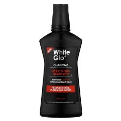 White Glo Oral Care Charcoal Stain Remover Mouthwash 500ML