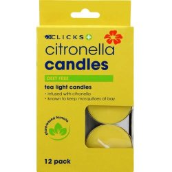 Clicks Citronella T light Candles 12'S