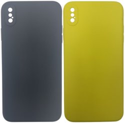 Black And Yellow Liquid Silicone Cover For Iphone X xs