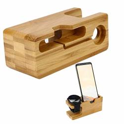Deesee Tm Neweco-friendly 1PC Bamboo Charging Station Stand Dock Multi Device Organizer For Iphone