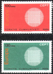 Turkey 1970 Europa Complete Unmounted Mint Set Sg 2327-8
