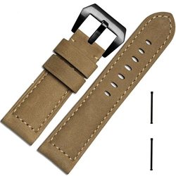 Wristband Vanvler Genuine Leather Watch Replacement Band Strap + Lugs Adapters For Garmin Fenix 3 Hr 2017 Khaki