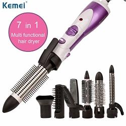 Ouyawei 7 In 1 Electric Hair Comb Rotating Hair Dryer Brush Blow Hair Curling Wand Rollers Straightener Salon Hair Styler Tool