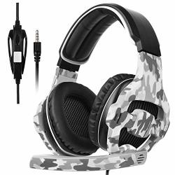 Sades SA810 Gaming Headset For PS4 Pro Xbox One S Nintendo Switch Noise Isolating Over Ear Headphones With Microphone Bass Surround Soft Memory Earmuffs