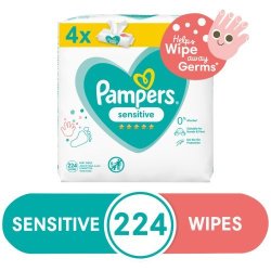 Pampers Sensitive Protect 4 Packs X 56 Wipes