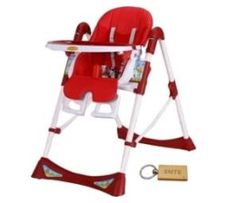 Baby High Chair - Baby Feeding Chair - Red + Keyring
