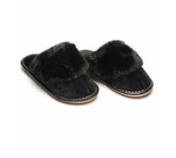 Ladies Morning Slippers Black - Size 5
