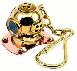 Classic Copper & Brass Diver Helmet Diving Helmet Mark V Keychain Key Ring