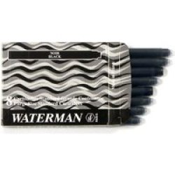 Waterman Standard Cartridges - Large Size Black 8 Pack