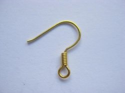 Earring Wire Gold Tone 10pcs