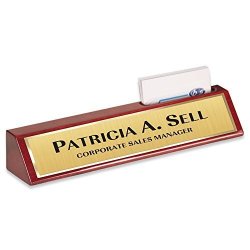 Deals On Aztecip Name Plate Rosewood With Business Card Holder