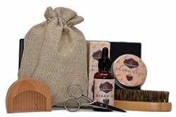 Beard And Mustache Kit For Men - Top Quality Men's Grooming Kit For The Bearded Man 6 Pieces