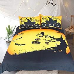 Sleepwish 3 Piece Halloween Bedding Pumpkin Bat Design Teenage