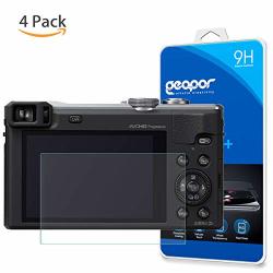 Geapor Waterproof Clear Touch 9H Tempered Glass Screen Protector for Panasonic ZS40 TZ60 4-Pack for Panasonic DMC ZS40 ZS40S ZS60 Digital Camera Screen Protector,
