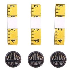 3PCS Tape Measure 120 INCH 300CM Double Scale Sewing Tailor Cloth Ruler And 3 Pcs Assorted Hand Sewing Needles Set For Tailor Tape Measuring And Sewing Kit.
