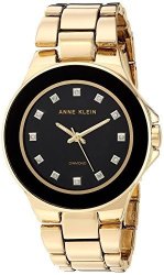 Anne Klein Women's AK 2754BKGB Diamond-accented Gold-tone Bracelet Watch