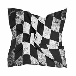 Chequered Flag Black And White Scarf Womens Square Silk Scarves Shawl Wrap Neckerchief For Lady Girls