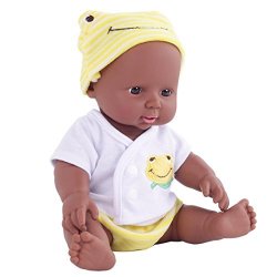 SUKEq 11 Inch Soft Body Play Doll Baby Emulated Doll Soft Children Reborn Baby Doll Toys For Boy Girl Birthday Gift Yellow