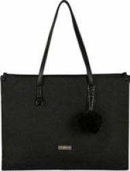 Supanova Pompom Ladies Laptop Bag For Notebook Black