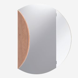 Simple Round Wall Mirror - Oak