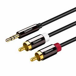 3.5MM To Rca Audio Cable GLEEWIN3.5MM Male To 2-MALE Rca Cable Y Splitter Design Stereo Audio Rca Male Cable 0.5M