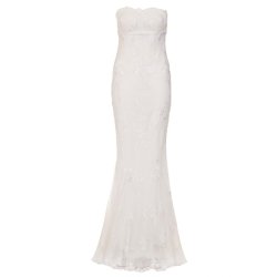 Quiz Amie White Sequin Strapless Bridal Dress