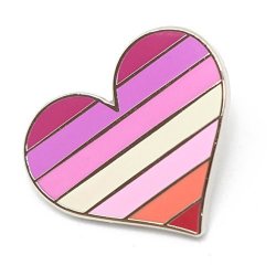 Lesbian Pride Pin Flag Lgbtq Gay Heart Flag Lapel Pin