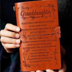 Personalised Journal Note Book - Brown- Granddaughter