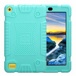 Kids Case For Amazon Kindle Fire 7 2019 2018 2017 2015 Universal Soft Silicone + Hard PC Shock-proof Rugged 3-LAYER Case Cover Jkred
