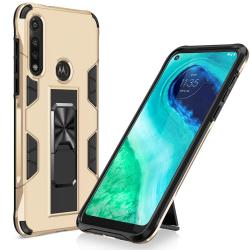 For Motorola Moto G Fast Soldier Armor Shockproof Tpu + PC Magnetic Protective Case With Holder Gold