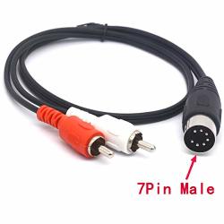 Glhong 7 Pin Din To Rca Cable 7-PIN Midi Male Plug To 2 Rca Male Audio Adapter Cord For Bang Olufsen Naim Quad.stereo Systems 50 Cm
