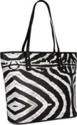 Donna Zebra Print Handbag Black white