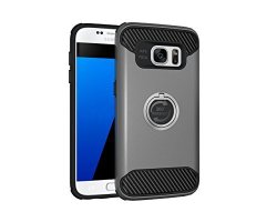 Case For Samsung S7 Ring Holder Kickstand Function Cover With Grip Ring For Samsung S7 2018 Version By Nevinmax Grey