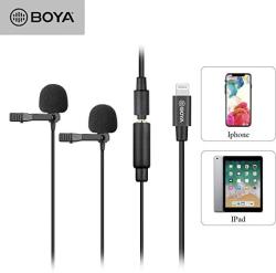 Boya BY-M2D Digital Omnidirectional Dual-head Lavalier Microphones Compatible With Iphone Ipad And Ipod Touch Ios Devices