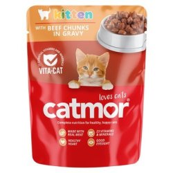 Catmor Cat Food Kitten Beef Gravy 70G