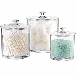 Premium Quality Acrylic Qtip Holder Apothecary Jars Bathroom Vanity Organizer Canister For Qtips Cotton Swabs Cotton Balls Cosmetic Pads Flossers Nail Polish Bath Salts Reviews Online Pricecheck